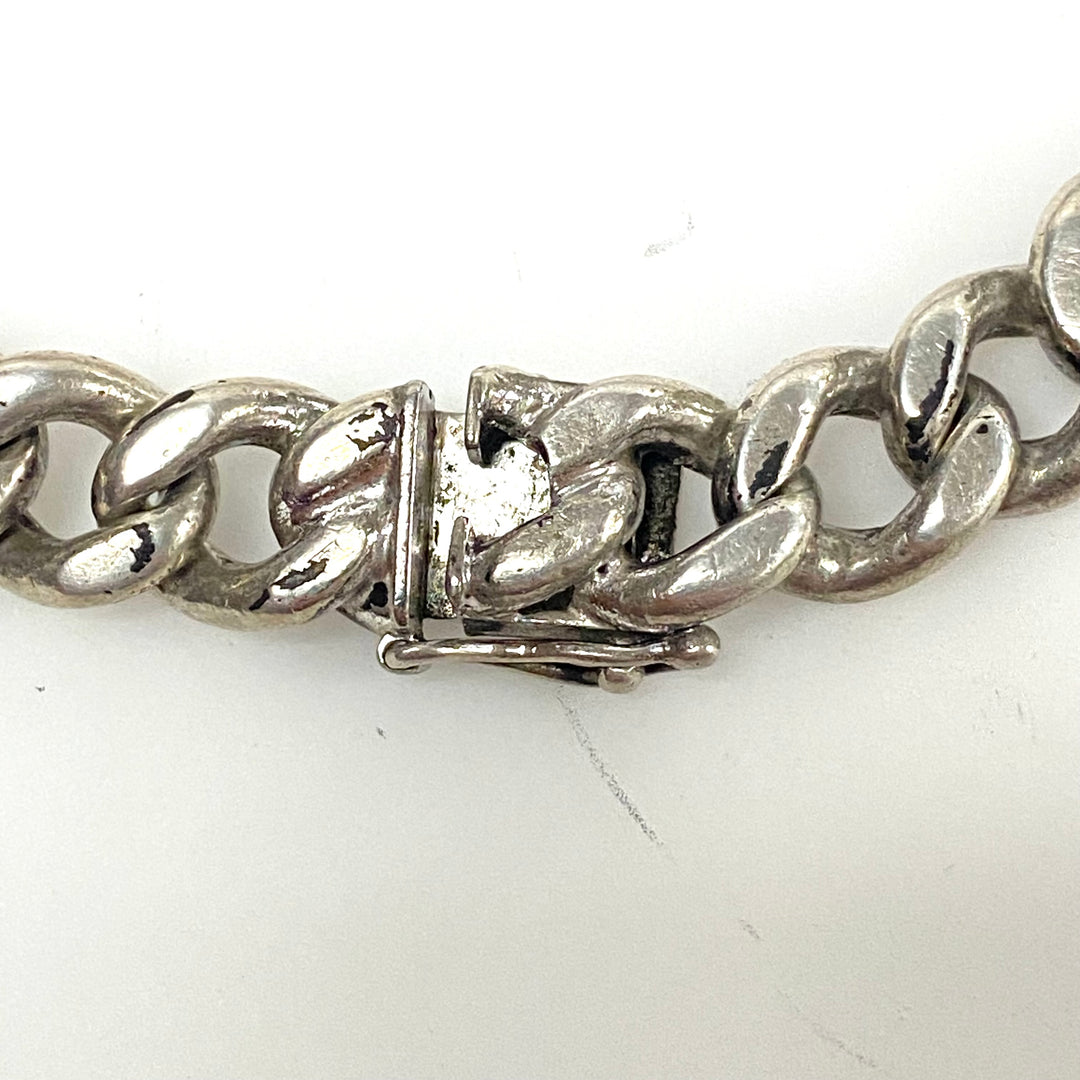 v788 Vintage Elco Sterling Silver Cuban/curb Link identification (ID) Bracelet