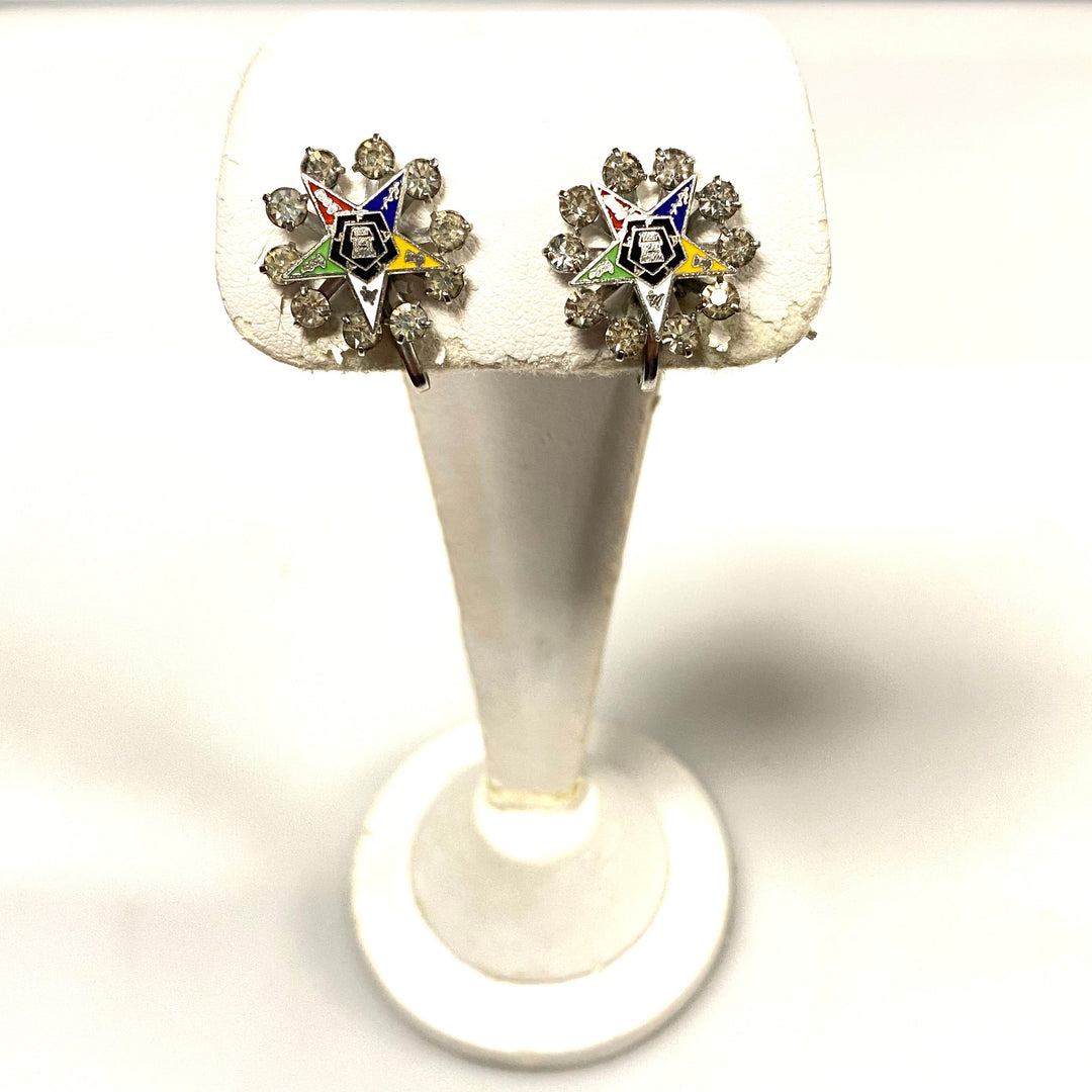 m791 Vintage Order of the Eastern Star (OES) Screw-back Earrings Masonic