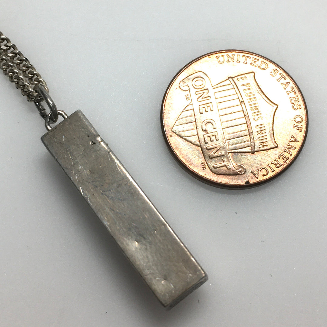 m794 Vintage Mazal Mezuzah Jewish Star of David Pendant Necklace 24" Long Chain