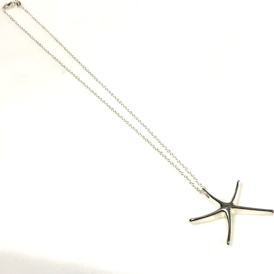 m800 Vintage Sterling Silver 18" Cable Chain Necklace Polished Starfish Pendant