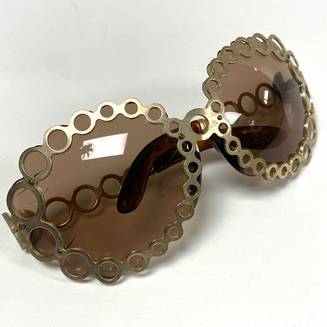 m802 Vintage "Bubbles" Oversized Round Sunglasses Handmade France (attributed to Alan Mikli)