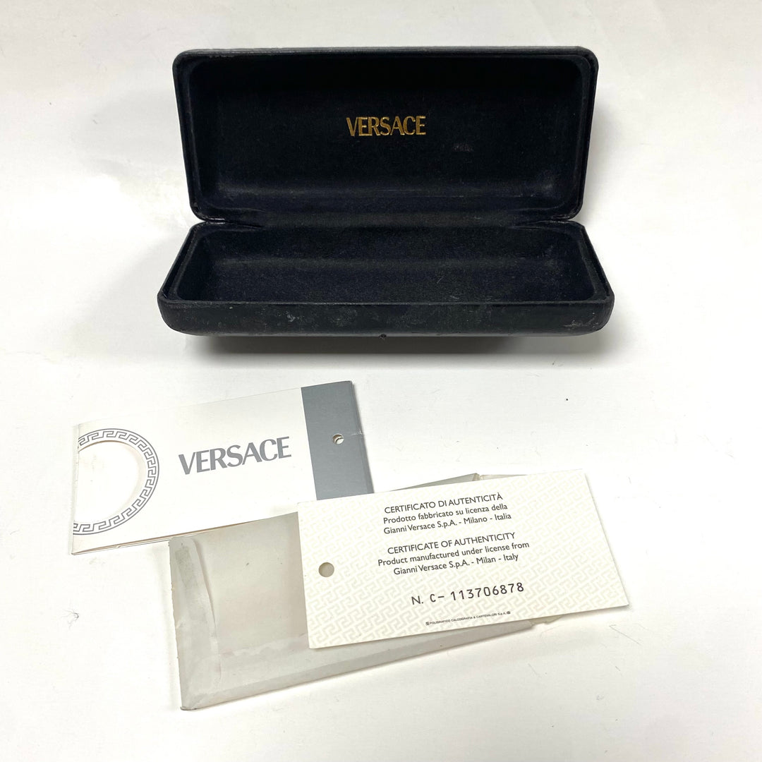 m804 Vintage Versace Hard Clam-shell Sunglasses Case Certificate of Authenticity