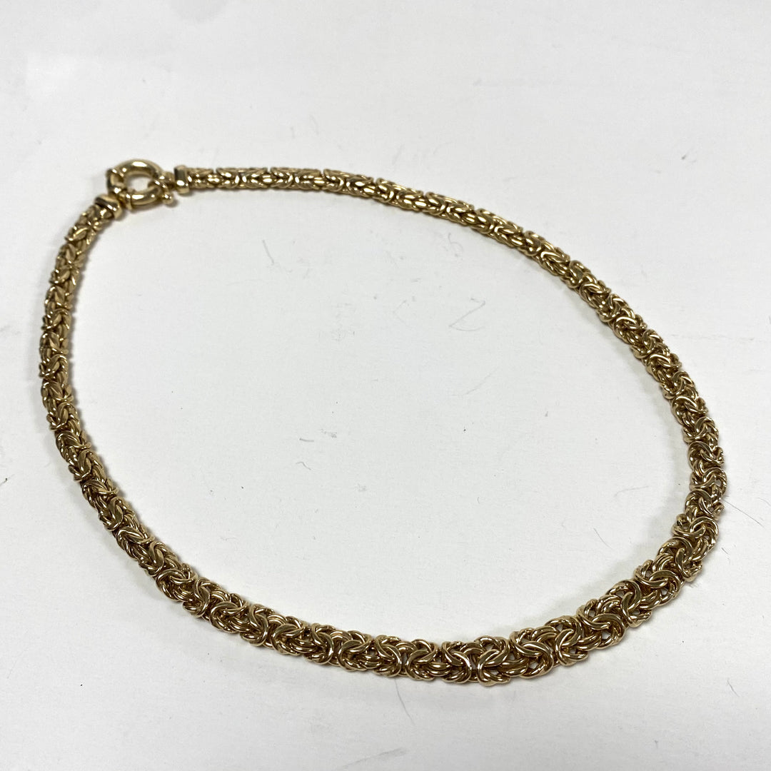m808 Vintage Sterling Silver 925 Vermeil Byzantine 7mm Chain Necklace 17" Long