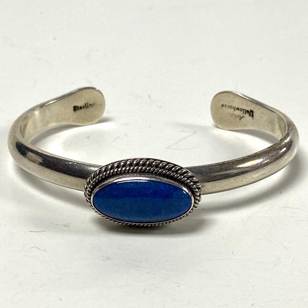 m811 Authentic Artie Yellowhorse Navajo Sterling Silver Gemstone Cuff Bracelet