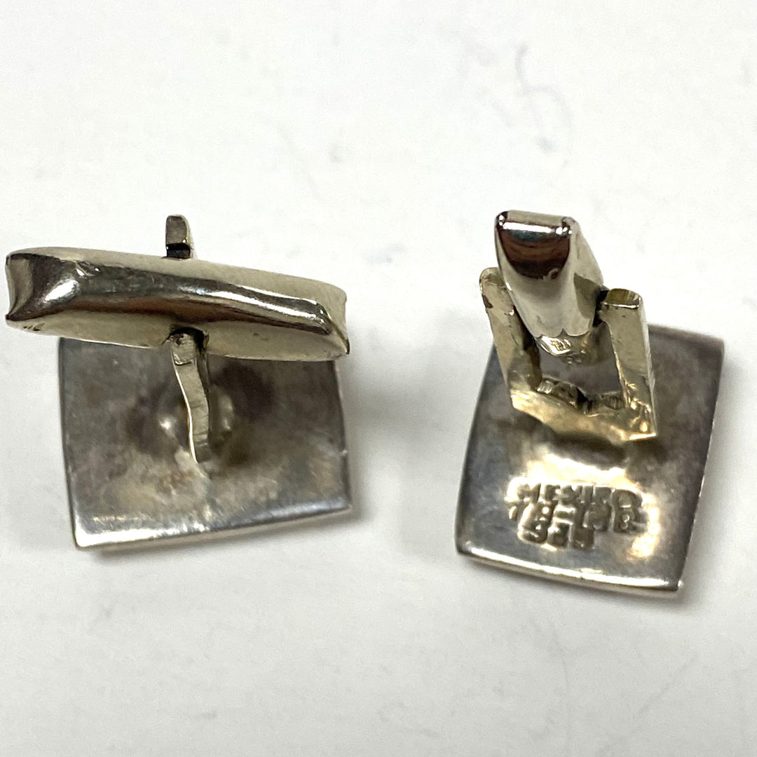 m812 Vintage Polished Sterling Silver 925 Mexico Cufflinks
