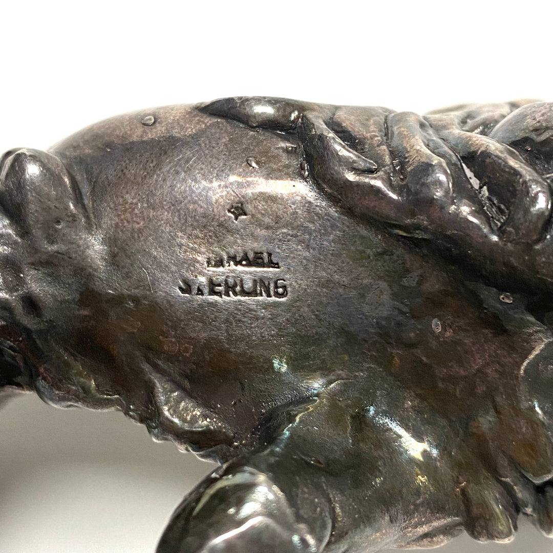 m814 Vintage Sterling Silver Walking Lion Miniature Figurine Collectible