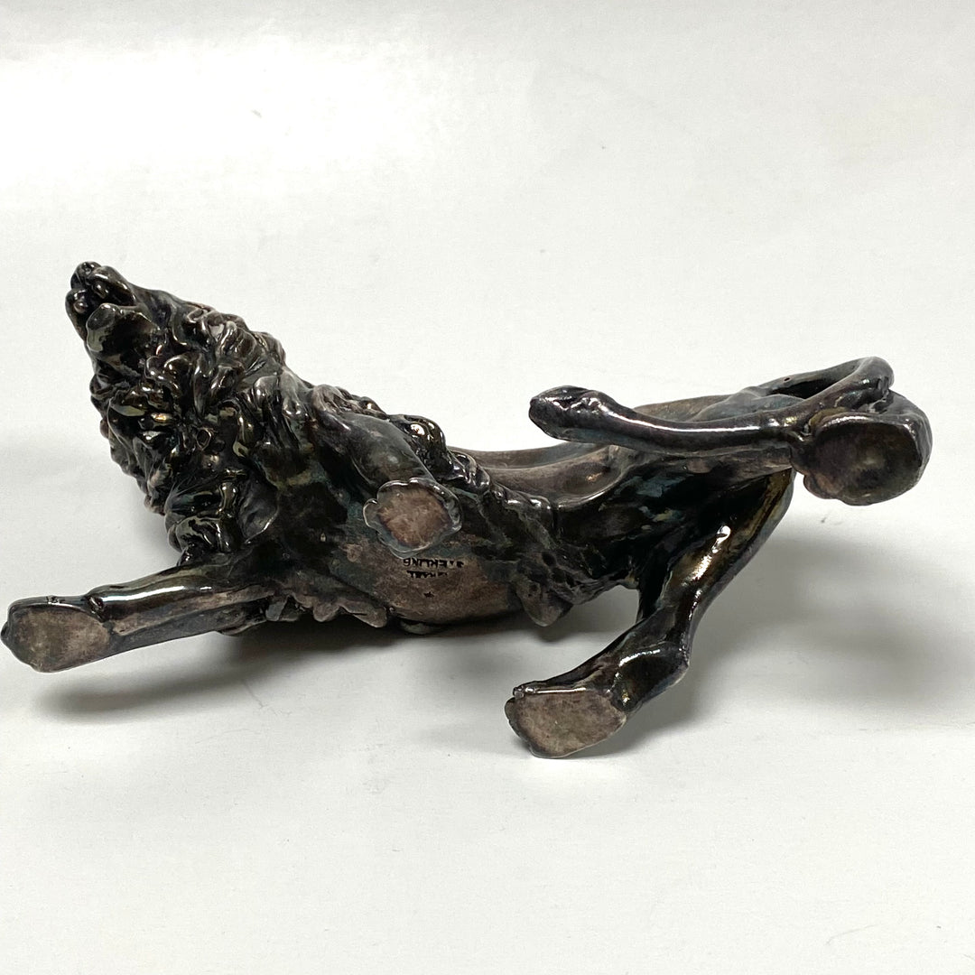 m814 Vintage Sterling Silver Walking Lion Miniature Figurine Collectible