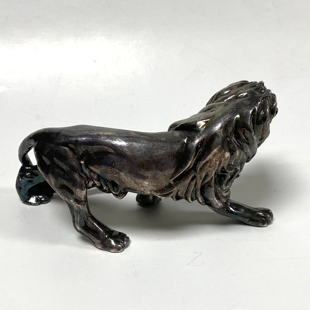 m814 Vintage Sterling Silver Walking Lion Miniature Figurine Collectible