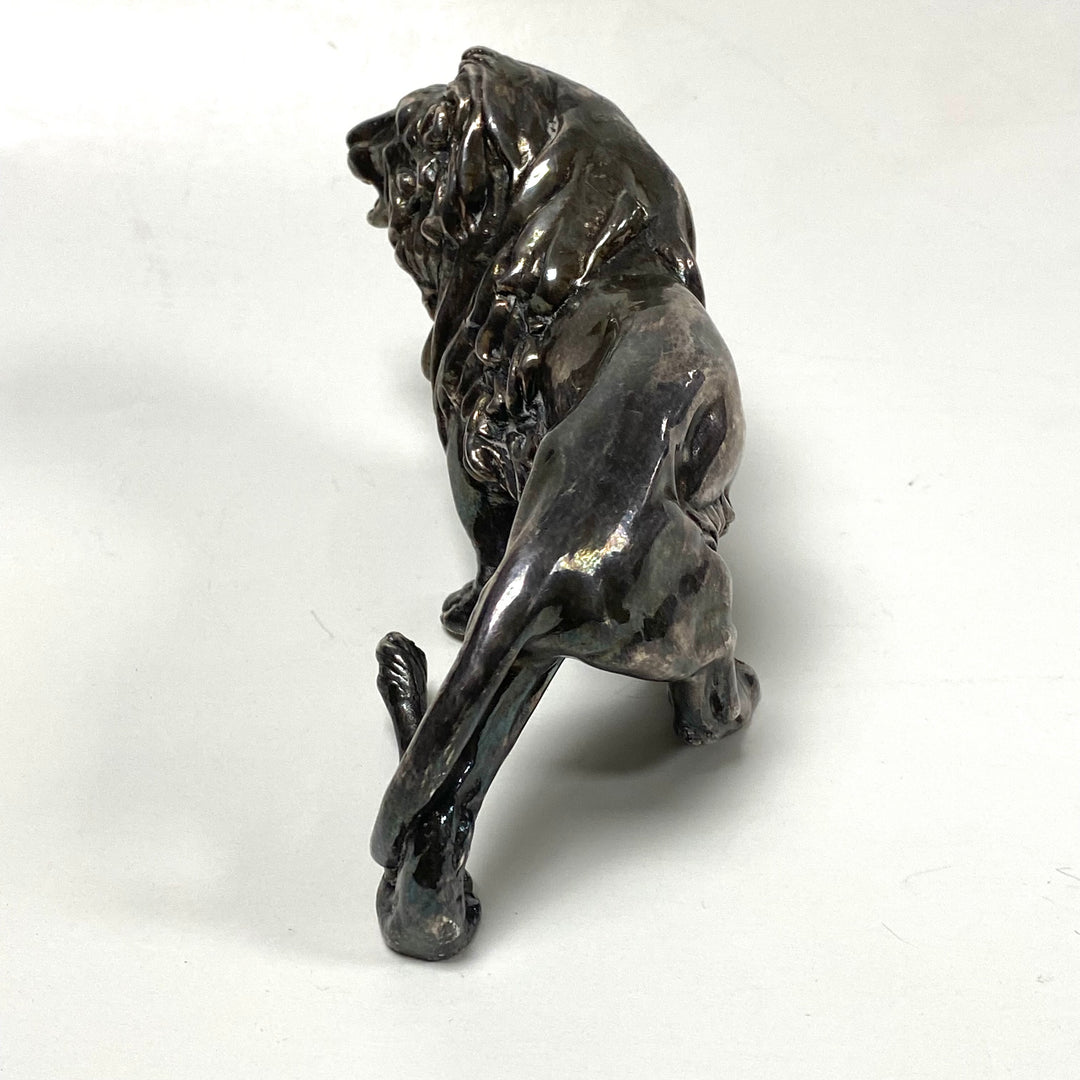 m814 Vintage Sterling Silver Walking Lion Miniature Figurine Collectible