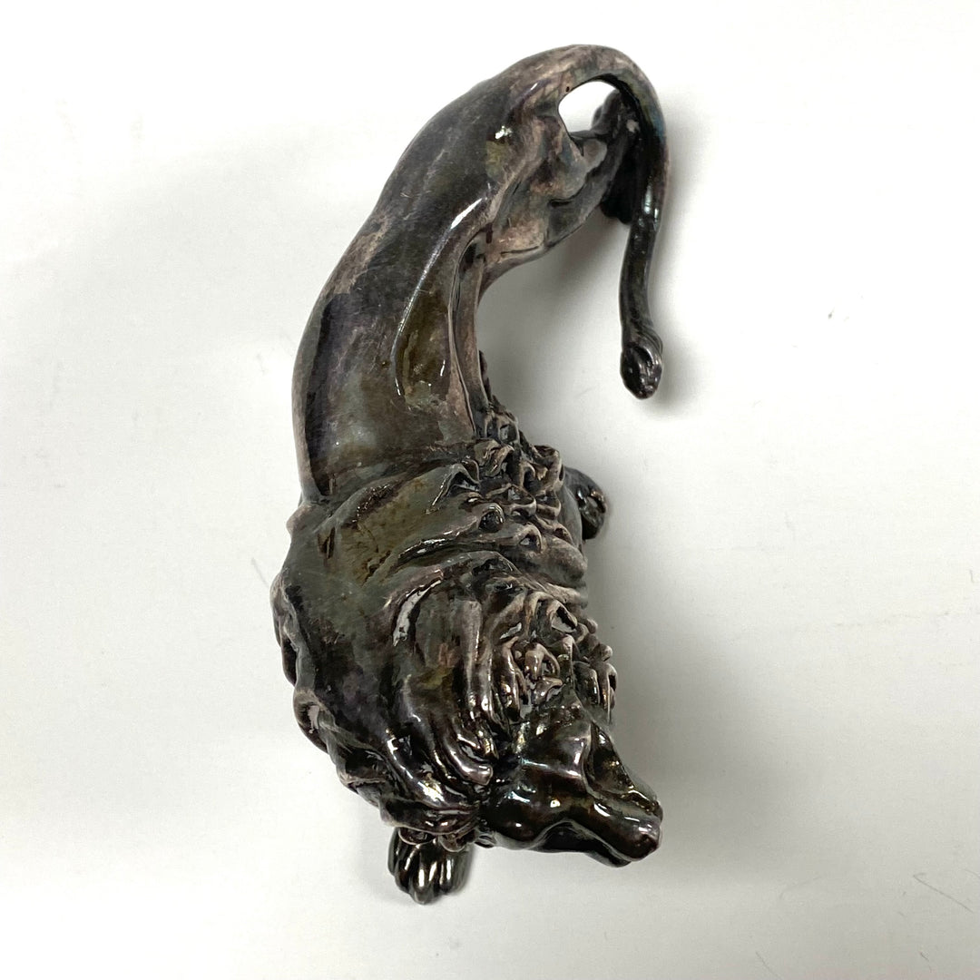 m814 Vintage Sterling Silver Walking Lion Miniature Figurine Collectible