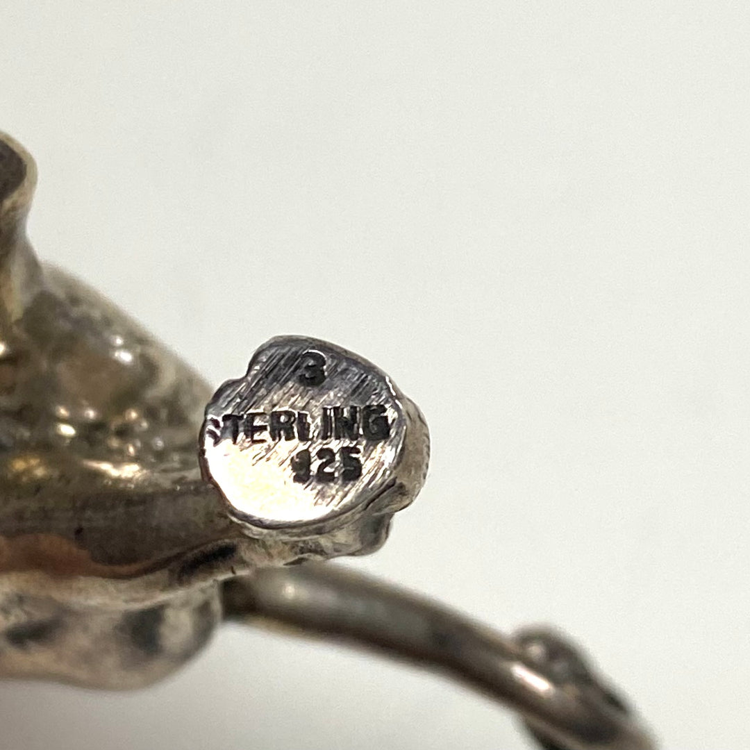 m815 Vintage Sterling Silver 925 Walking Lion Miniature Figurine Collectible