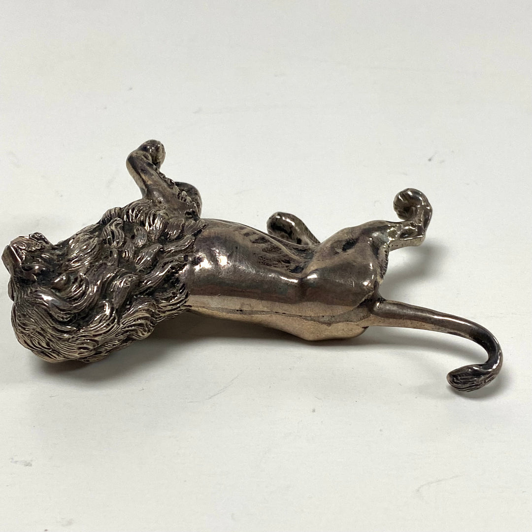 m815 Vintage Sterling Silver 925 Walking Lion Miniature Figurine Collectible