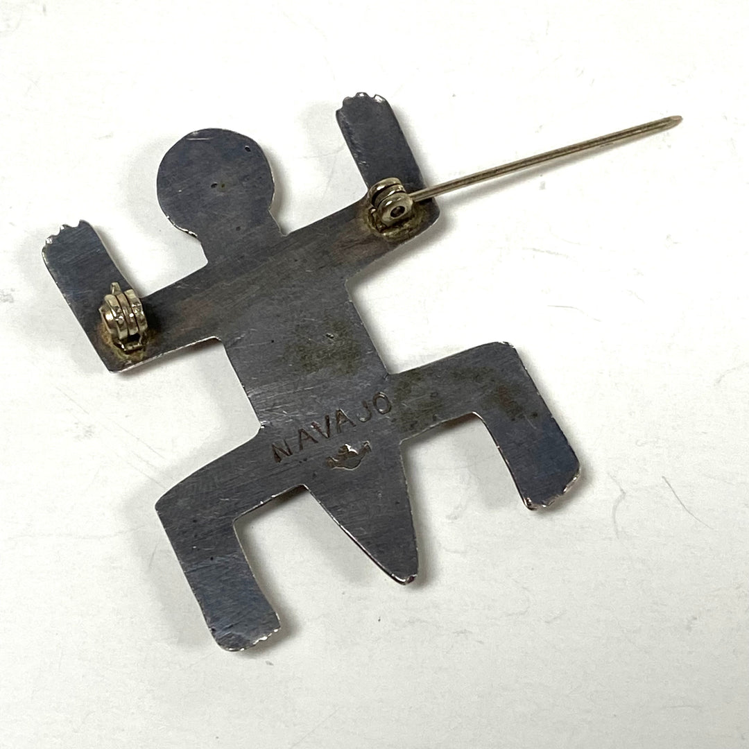 m822 Vintage Navajo Sterling Silver Yei Figure Brooch Anthropomorphic Design