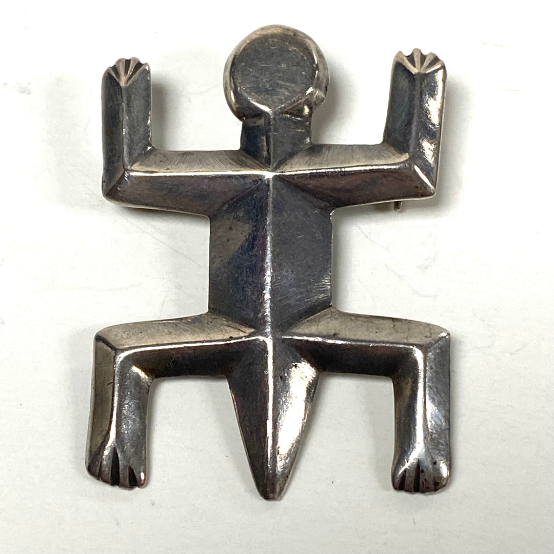 m822 Vintage Navajo Sterling Silver Yei Figure Brooch Anthropomorphic Design