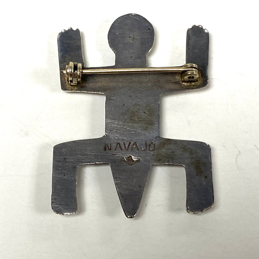m822 Vintage Navajo Sterling Silver Yei Figure Brooch Anthropomorphic Design
