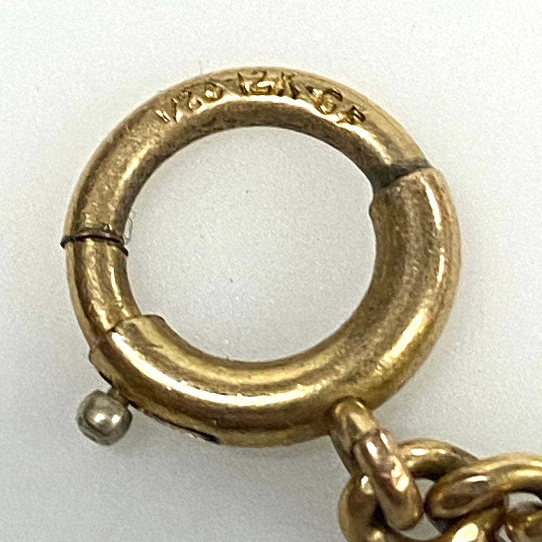 m831 Antique Victorian 13" Pocket Watch Chain 10k Yellow Gold & 12k GF Locks