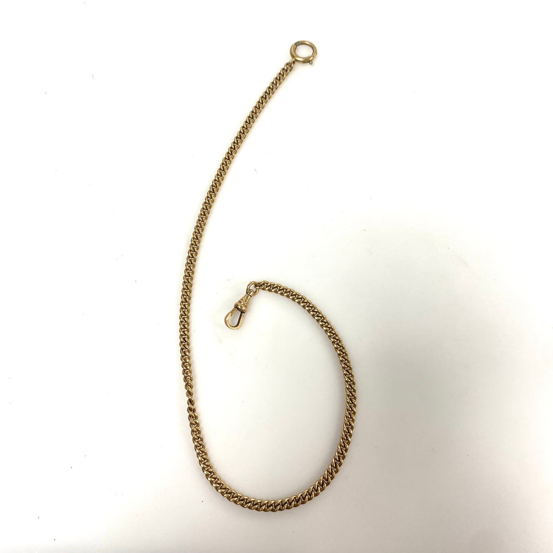 m831 Antique Victorian 13" Pocket Watch Chain 10k Yellow Gold & 12k GF Locks