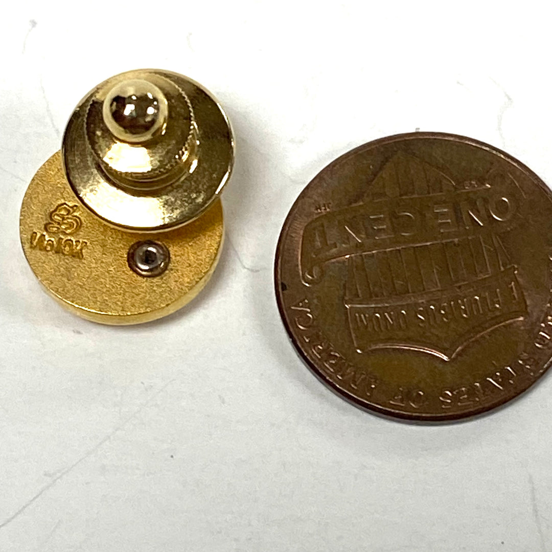 m835 Vintage Two-tone 10K Gold Flower Lapel Pin Button Dogwood or Cherry Blossom