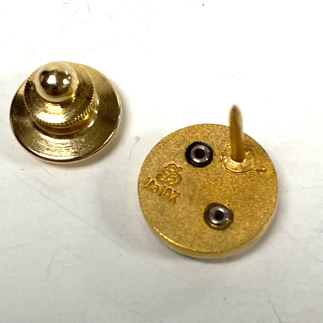 m835 Vintage Two-tone 10K Gold Flower Lapel Pin Button Dogwood or Cherry Blossom