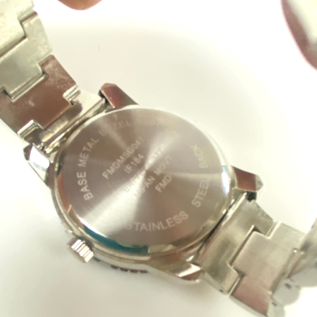 m842 Folio Men's Stainless Steel Quartz Fashion Watch Metallic Blue Sunray Dial