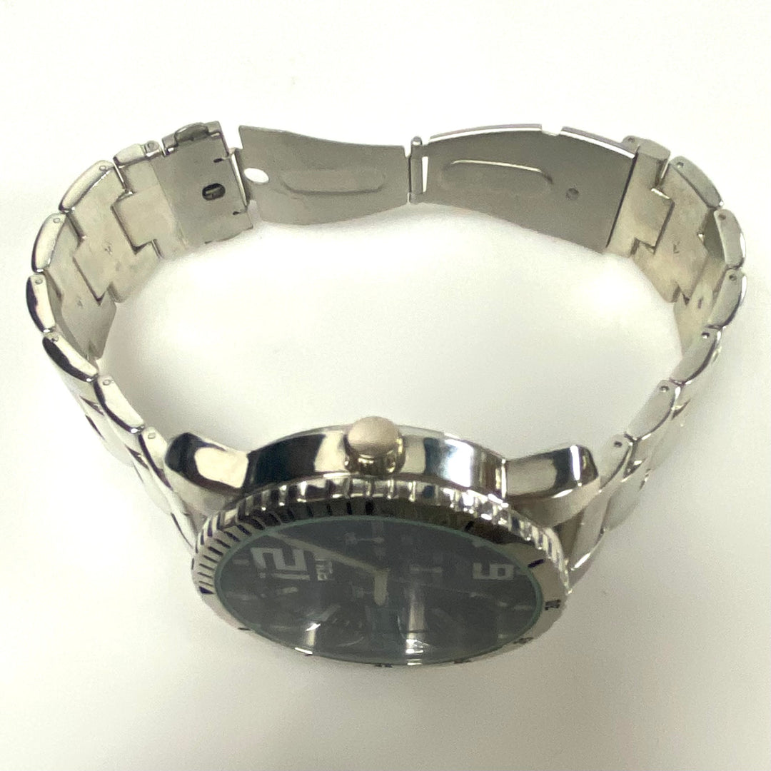 m842 Folio Men's Stainless Steel Quartz Fashion Watch Metallic Blue Sunray Dial