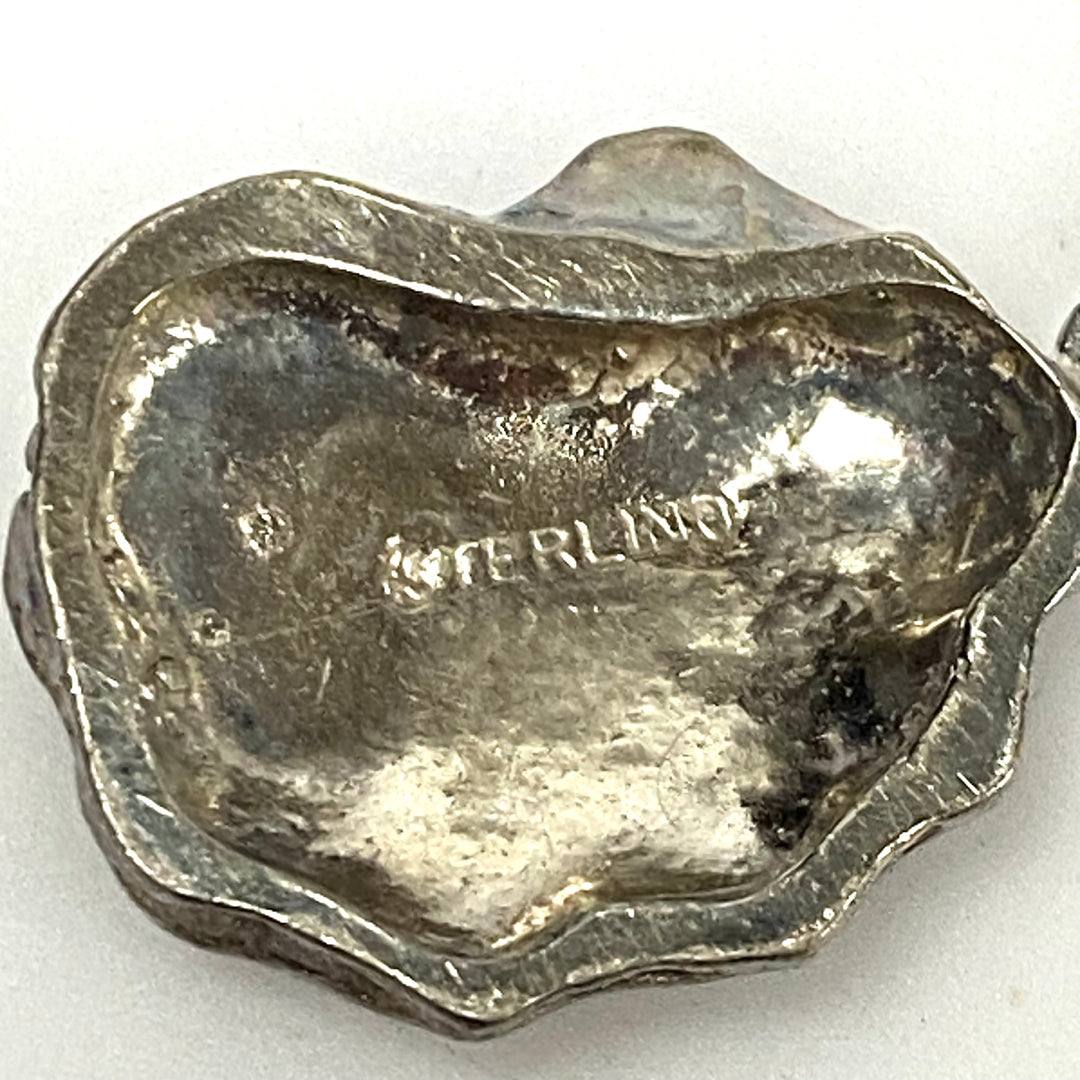 m844 Vintage Sterling Silver Gold Wash Nugget Pendant Charm