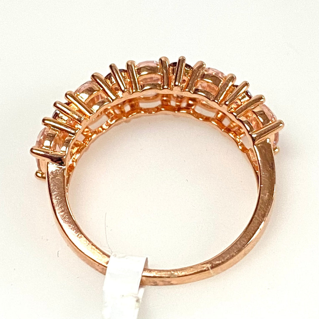 m847 Morganite Simulant Blush Cubic Zirconia Rose Gold Over Sterling Silver Ring Size 8