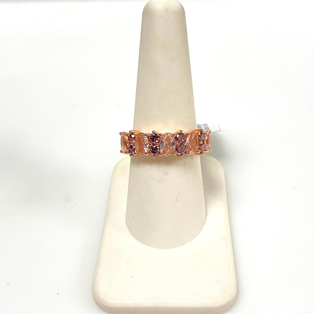m847 Morganite Simulant Blush Cubic Zirconia Rose Gold Over Sterling Silver Ring Size 8