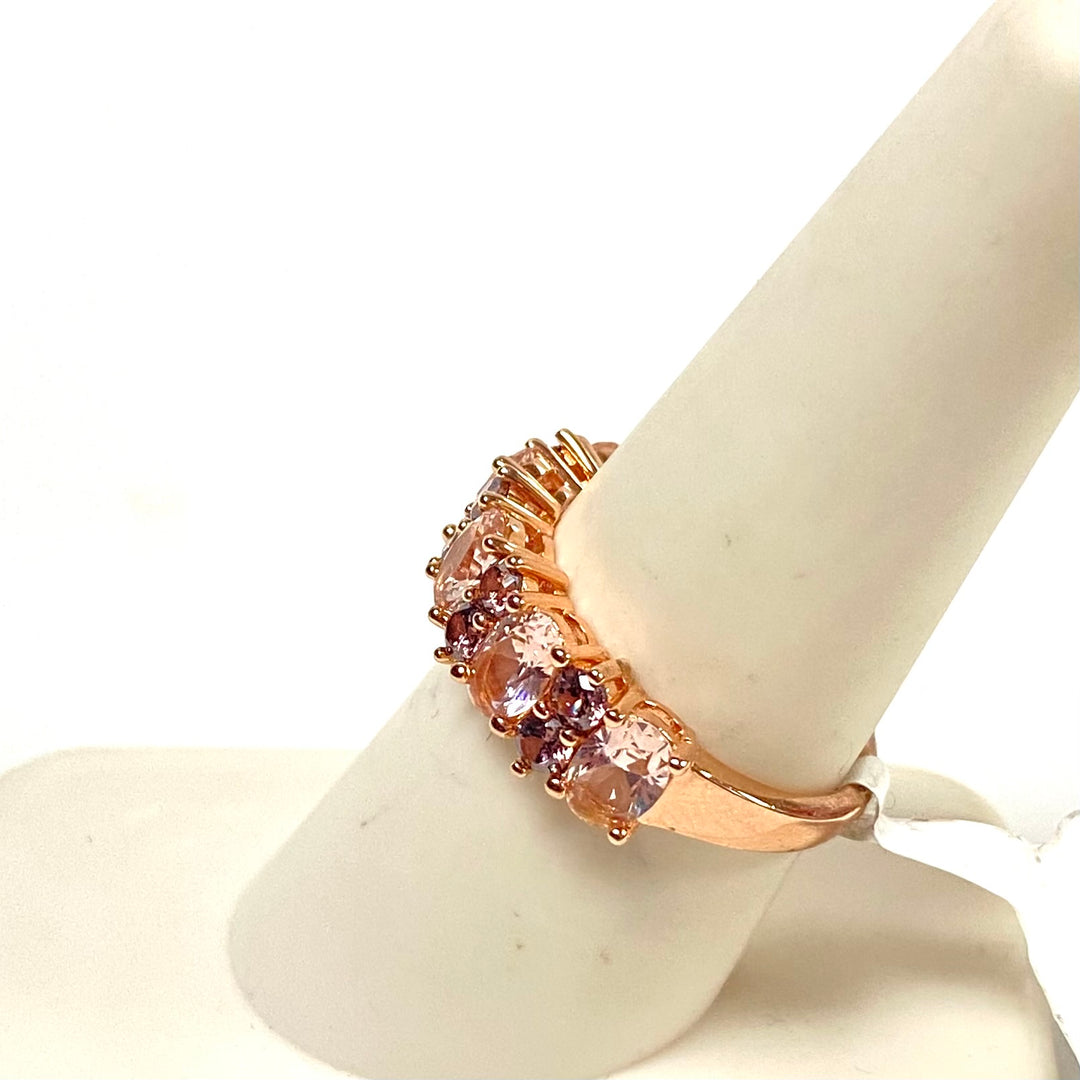 m847 Morganite Simulant Blush Cubic Zirconia Rose Gold Over Sterling Silver Ring Size 8