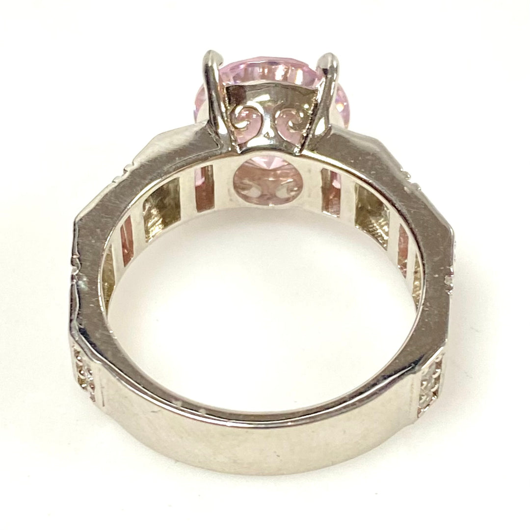 m848 Sterling Silver Fashion Ring Multi-stone Cubic Zirconia Design Ring Size 8
