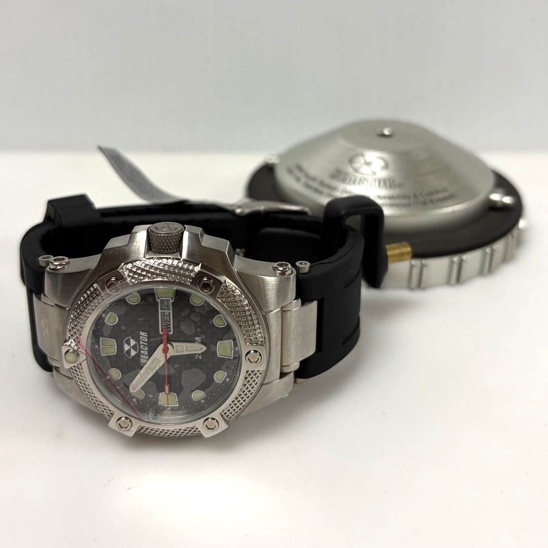 m856 Reactor Men's Meltdown Wrist Watch Style #72801 Black Carbon Fiber Pattern