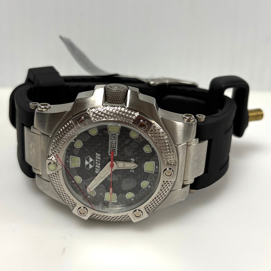 m856 Reactor Men's Meltdown Wrist Watch Style #72801 Black Carbon Fiber Pattern
