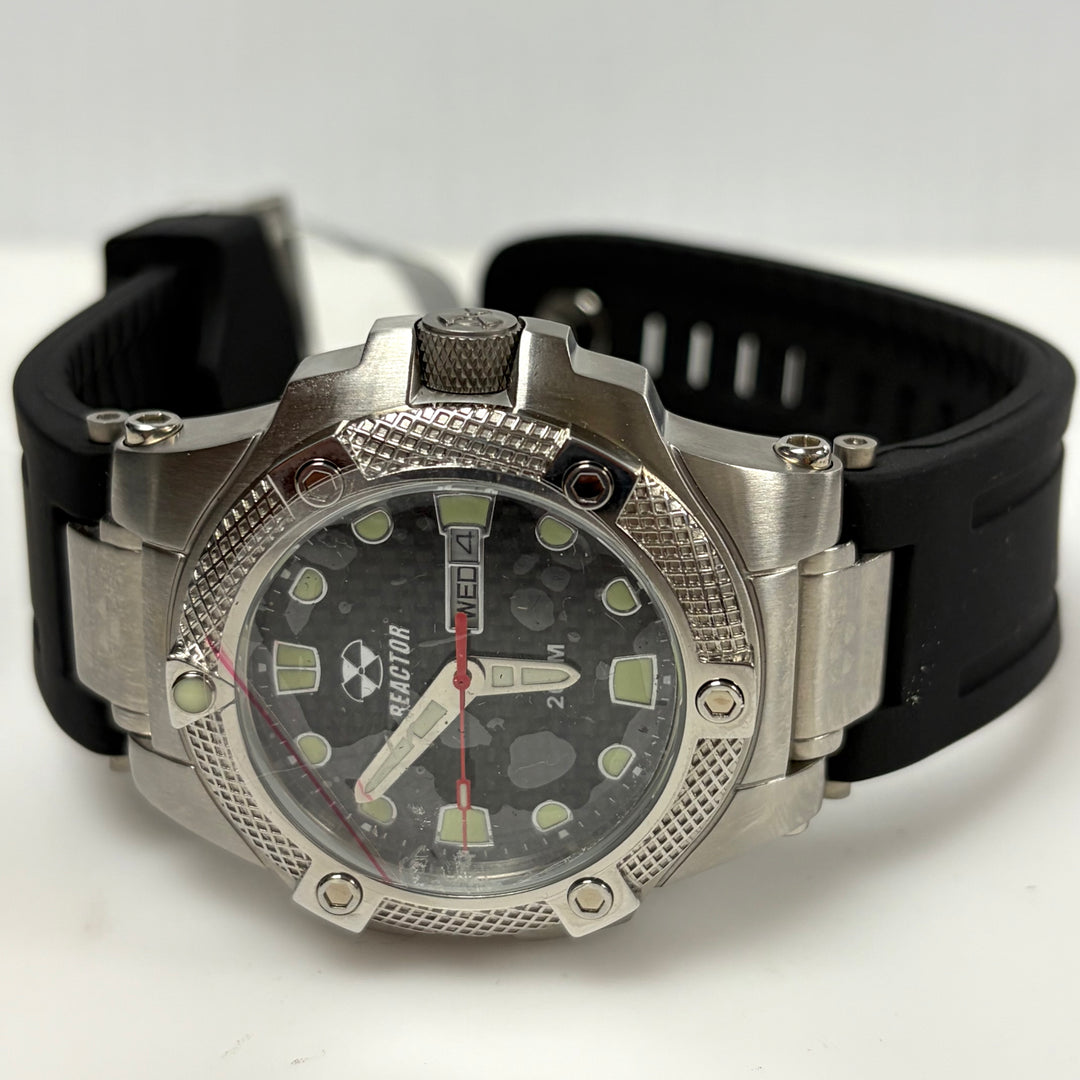 m856 Reactor Men's Meltdown Wrist Watch Style #72801 Black Carbon Fiber Pattern