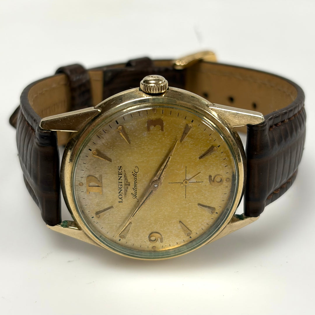 m857 Vintage 1950s Longines Automatic Dress Wrist Watch 10k Gold Filled