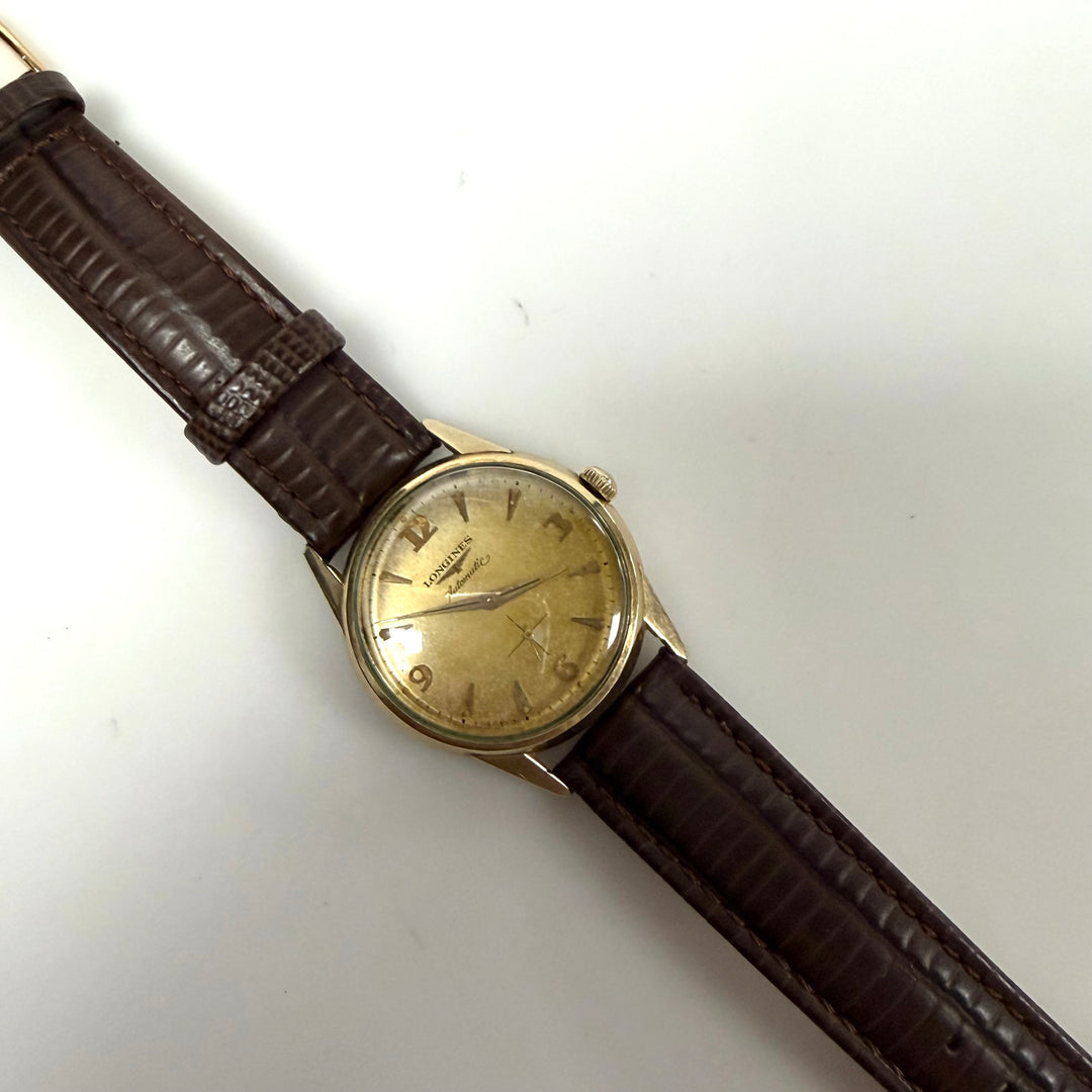 m857 Vintage 1950s Longines Automatic Dress Wrist Watch 10k Gold Filled
