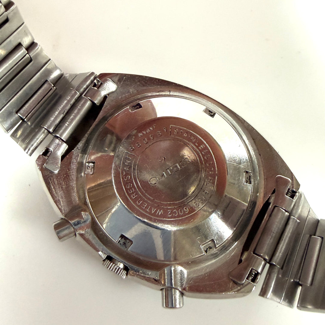 m858 Vintage Seiko 6139 Pogue Chronograph "Pepsi" Tachymeter Bezel Wrist Watch