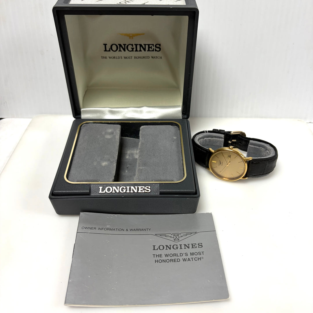 m860 Vintage Longines Quartz Dress Wrist Watch 156 Swiss 7231 Gold-plated Case