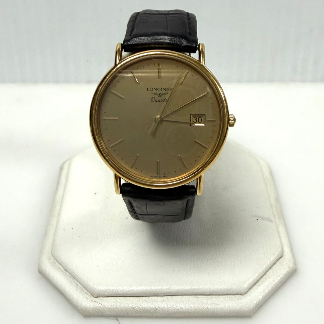 m860 Vintage Longines Quartz Dress Wrist Watch 156 Swiss 7231 Gold-plated Case