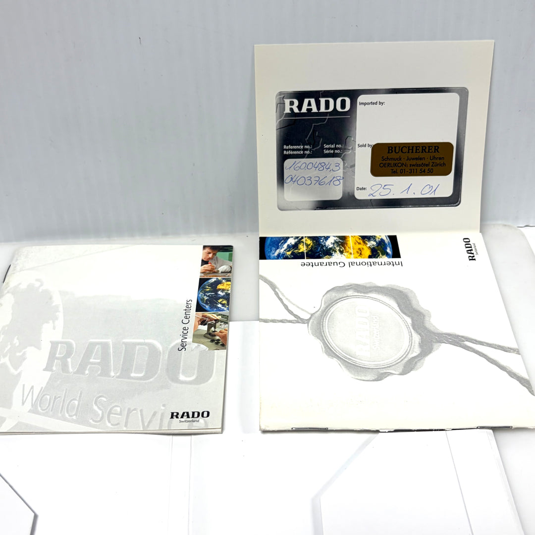 m862 Vintage Rado Integral Jubilé Luxury Black Mirror-finish Face Wrist Watch