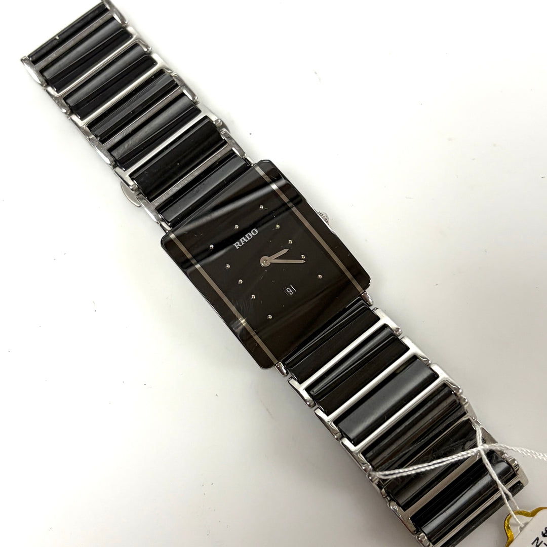 m862 Vintage Rado Integral Jubilé Luxury Black Mirror-finish Face Wrist Watch