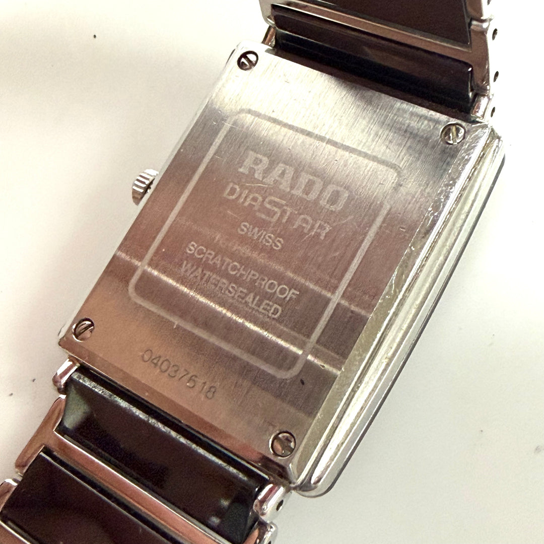 m862 Vintage Rado Integral Jubilé Luxury Black Mirror-finish Face Wrist Watch