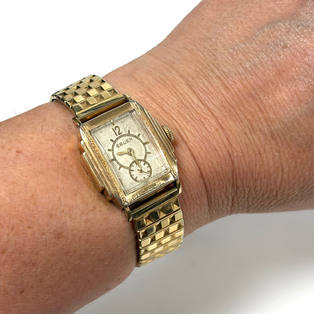 m864 Vintage Gruen Veri-Thin Mechanical Wrist Watch Tank-style Art Deco Case