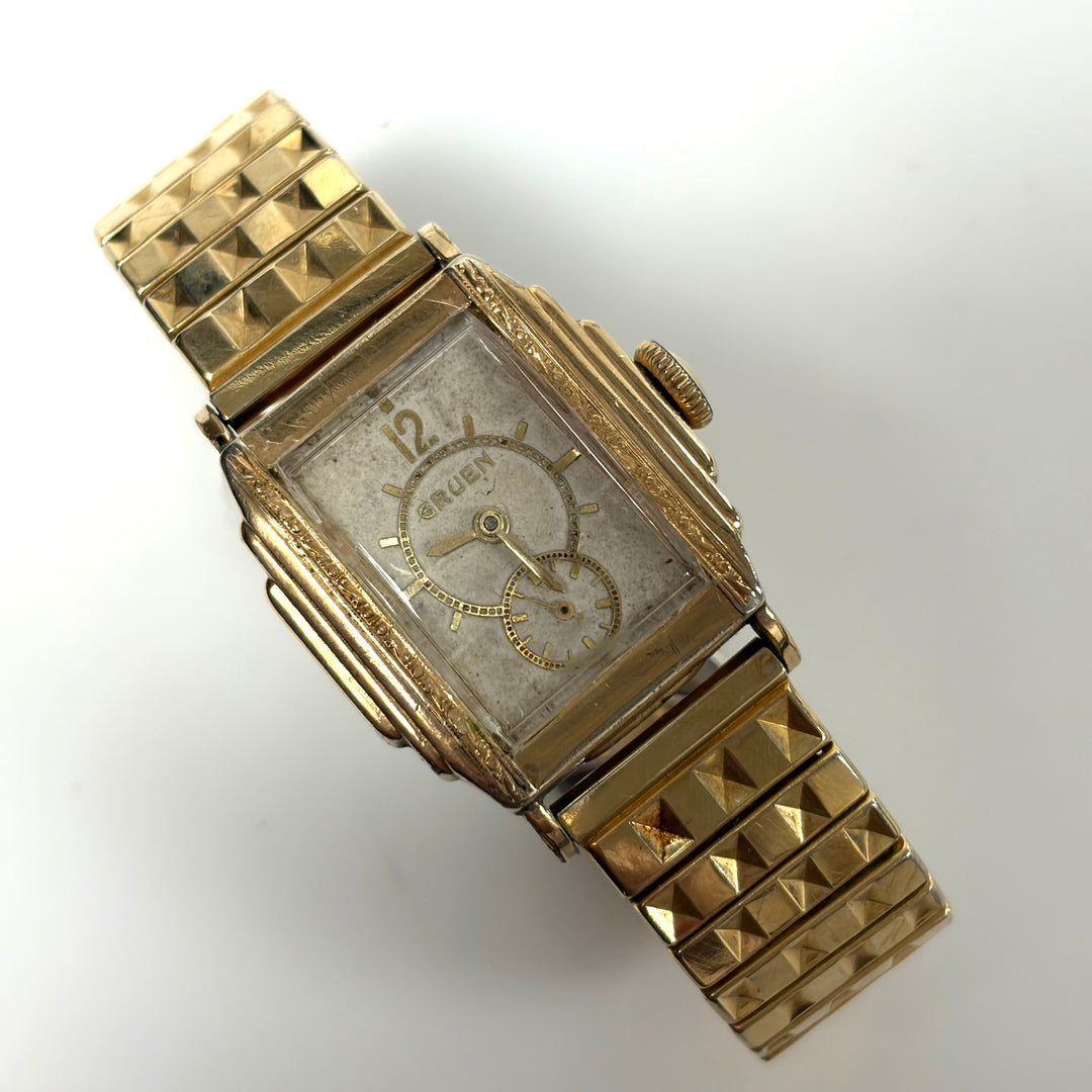 m864 Vintage Gruen Veri-Thin Mechanical Wrist Watch Tank-style Art Deco Case