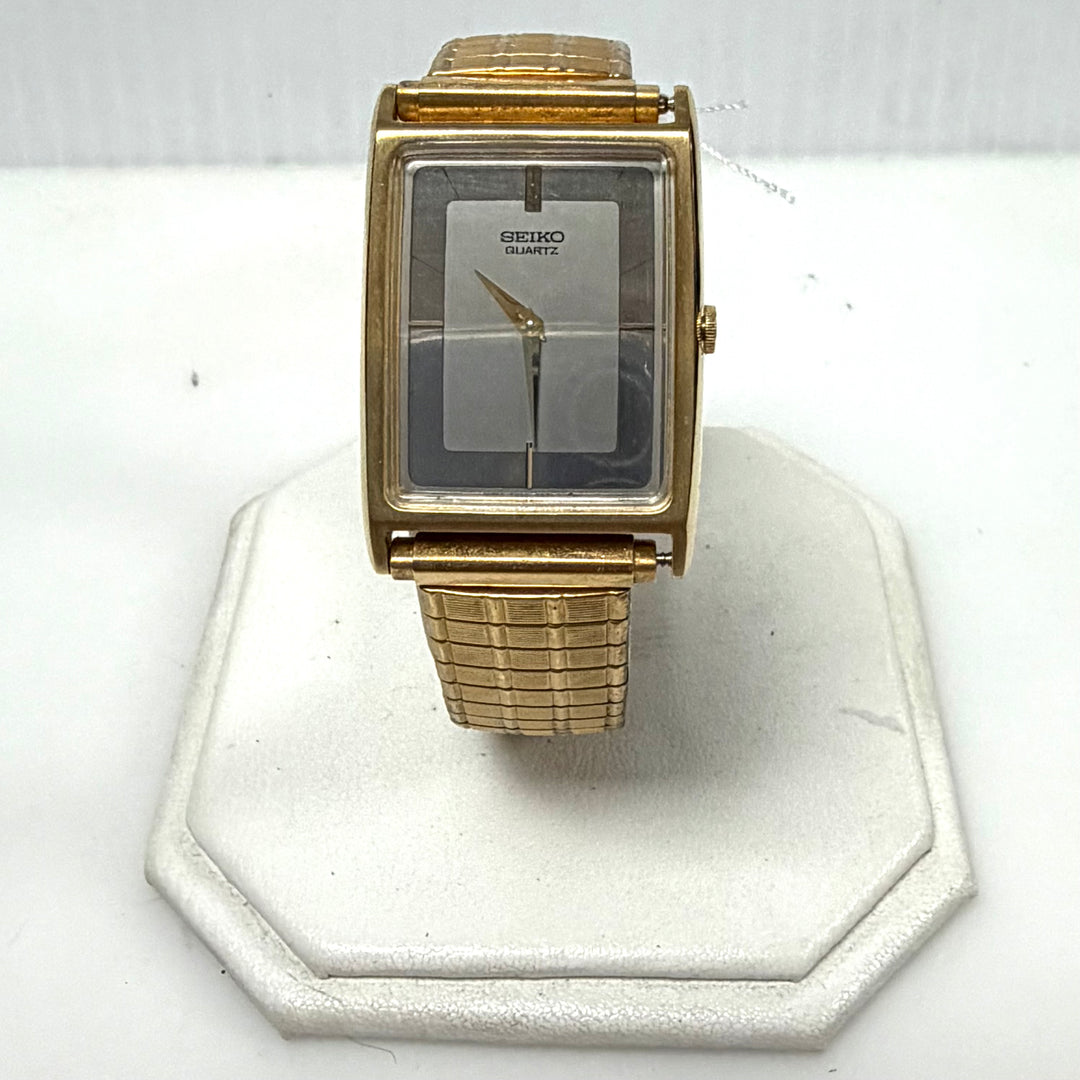 m865 Vintage Seiko Japan Quartz Movement "Tank" Style Rectangular Wrist Watch