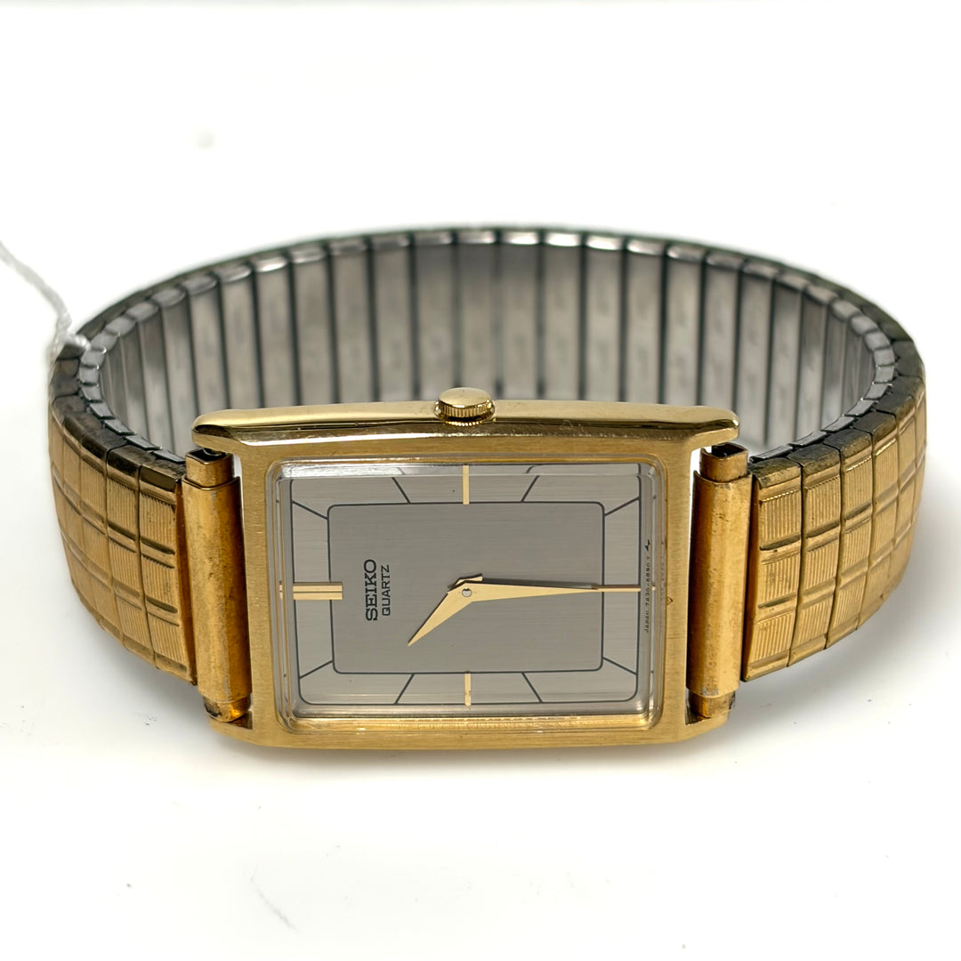 m865 Vintage Seiko Japan Quartz Movement "Tank" Style Rectangular Wrist Watch