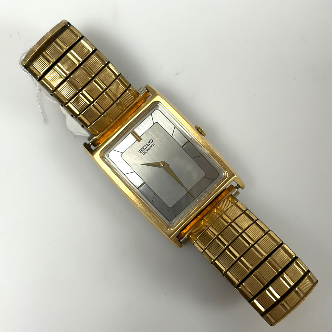 m865 Vintage Seiko Japan Quartz Movement "Tank" Style Rectangular Wrist Watch