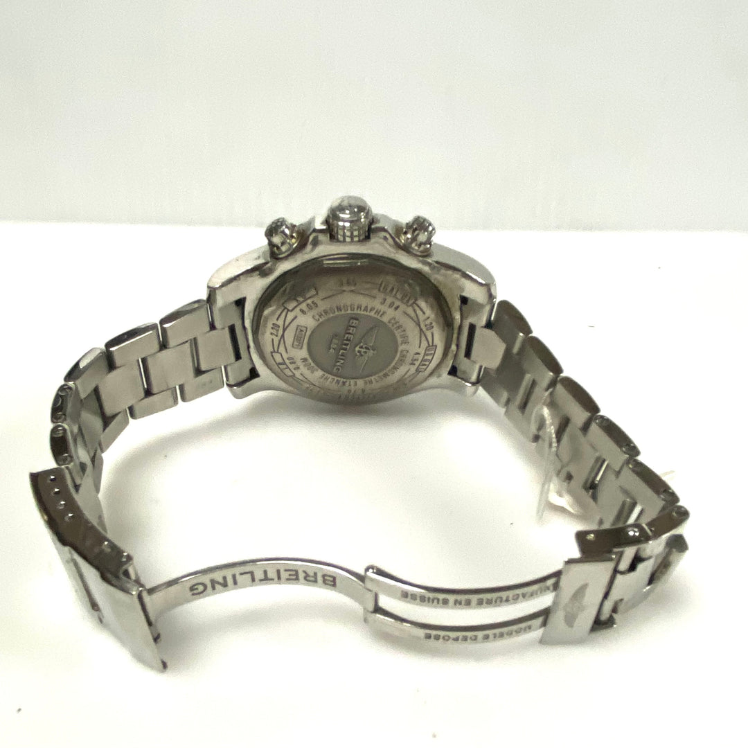 m873 Breitling Super Avenger II Model A13371 Chronograph Stainless Wrist Watch