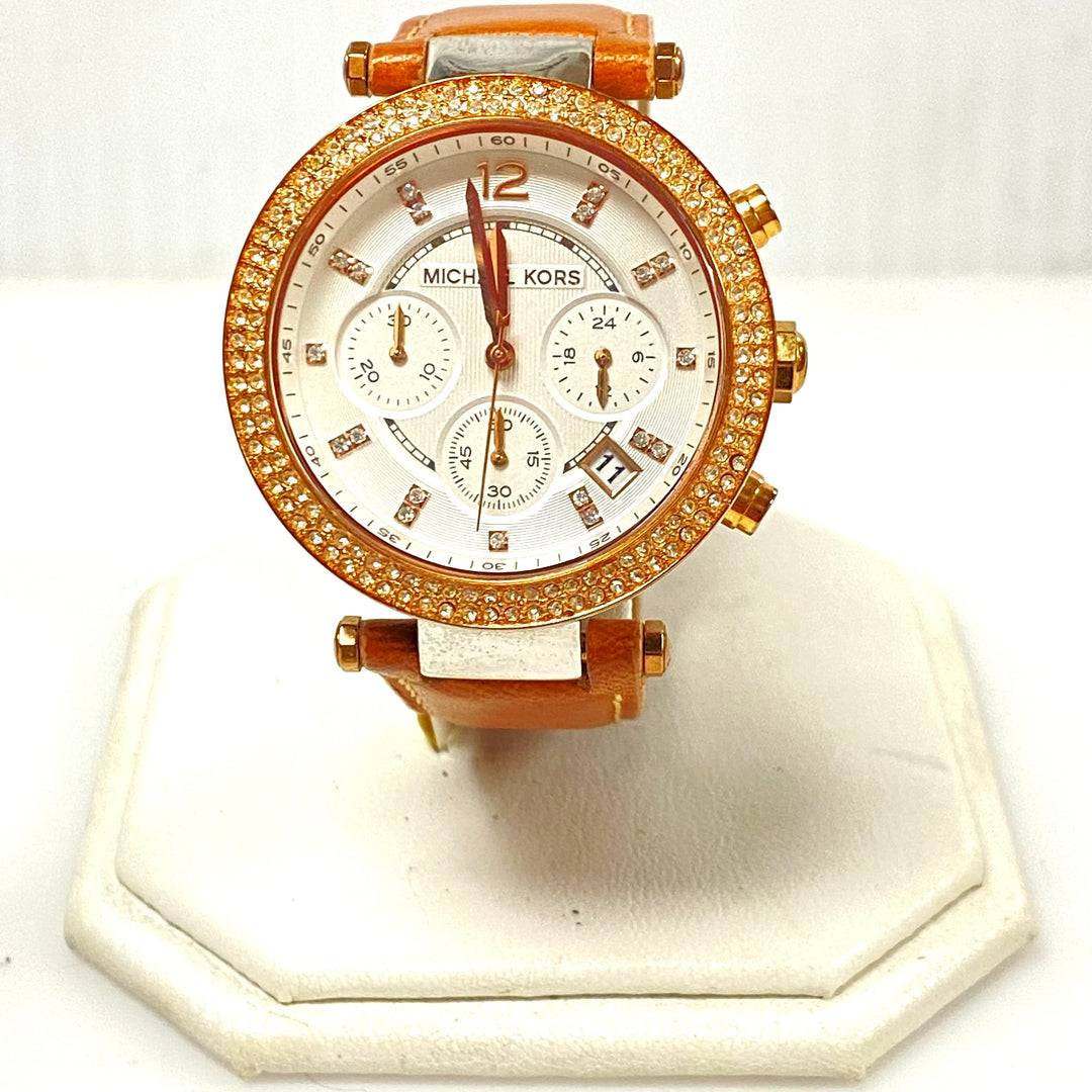 m886 Michael Kors Parker Chronograph Rose Gold Tone Wrist Watch Model MK5633