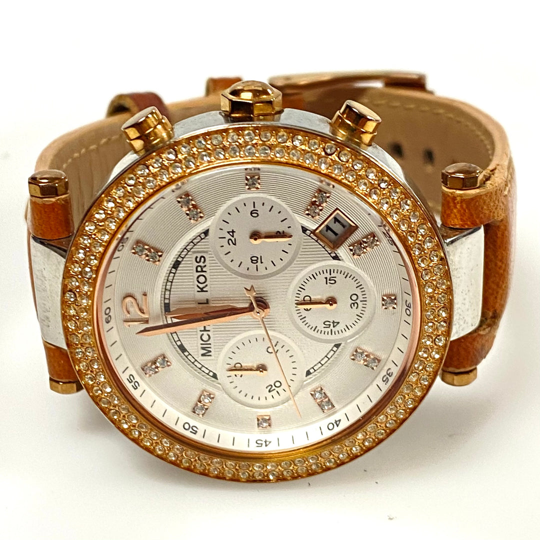 m886 Michael Kors Parker Chronograph Rose Gold Tone Wrist Watch Model MK5633
