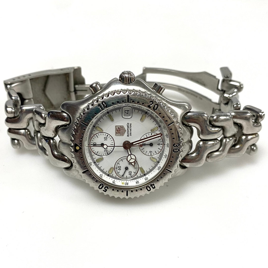 m887 vintage TAG Heuer S/el (Sports Elegance) Automatic Chronograph Wrist Watch